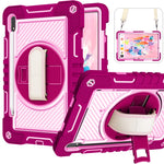 Custodia per tablet in silicone + PC a colori a contrasto con rotazione a 360 gradi, For Samsung Galaxy Tab S7 / S8