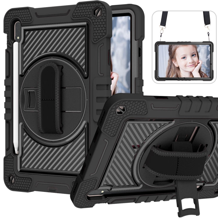 Custodia per tablet in silicone + PC a colori a contrasto con rotazione a 360 gradi, For Samsung Galaxy Tab S7 / S8