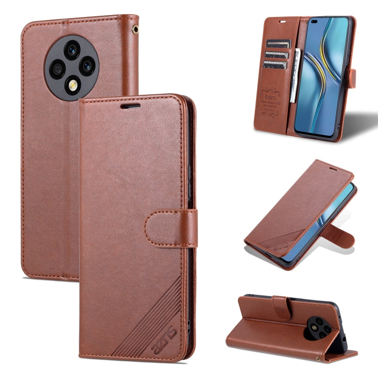 AZNS Custodia per cellulare in pelle di pecora con struttura in pelle di pecora, For U-Magic Enjoy 50 Plus, For Honor X8 / X30i
