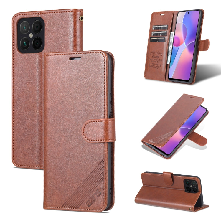 AZNS Custodia per cellulare in pelle di pecora con struttura in pelle di pecora, For U-Magic Enjoy 50 Plus, For Honor X8 / X30i