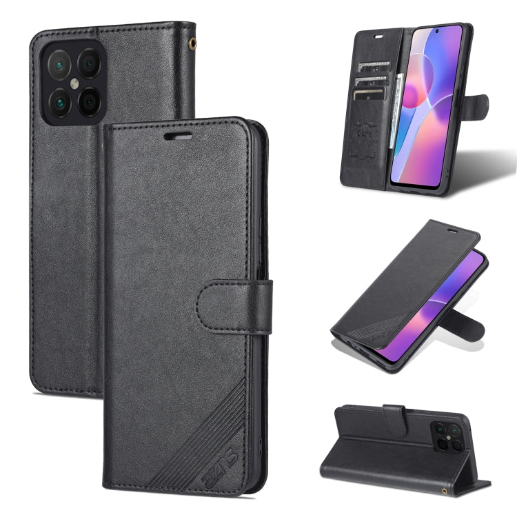 AZNS Custodia per cellulare in pelle di pecora con struttura in pelle di pecora, For U-Magic Enjoy 50 Plus, For Honor X8 / X30i
