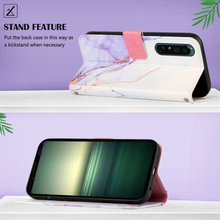 Cassa del telefono di cuoio di vibrazione del modello di marmo PT003, For Sony Xperia 1 IV, For Motorola Moto G52, For Sony Xperia 10 IV, For Sony Xperia ACE III