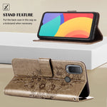 Custodia per telefono in pelle con farfalla goffrata, For Alcatel 1L 2021, For Motorola Moto G 5G 2022, For Motorola Moto G52