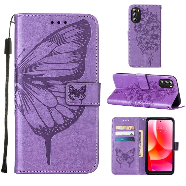 Custodia per telefono in pelle con farfalla goffrata, For Alcatel 1L 2021, For Motorola Moto G 5G 2022, For Motorola Moto G52