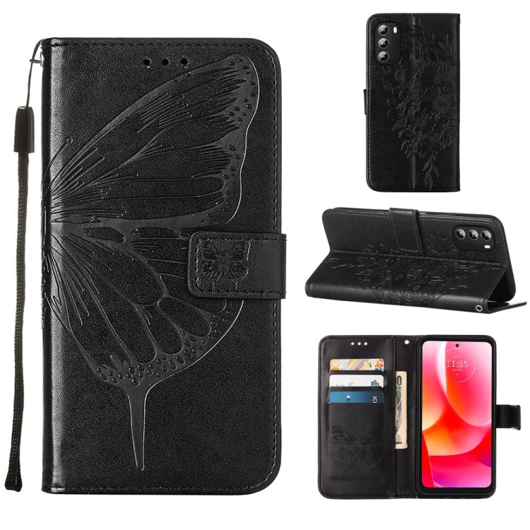 Custodia per telefono in pelle con farfalla goffrata, For Alcatel 1L 2021, For Motorola Moto G 5G 2022, For Motorola Moto G52
