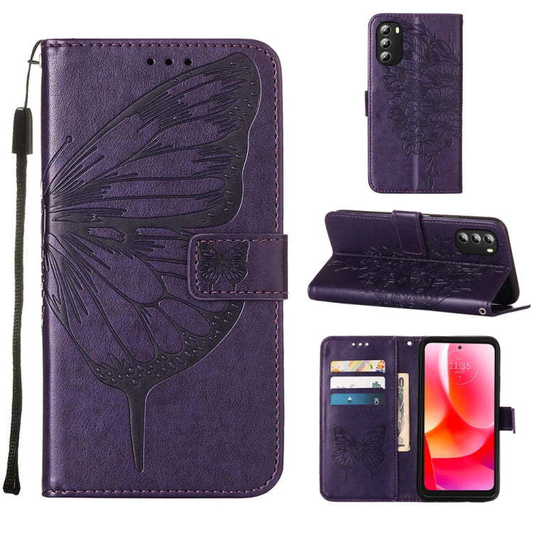 Custodia per telefono in pelle con farfalla goffrata, For Alcatel 1L 2021, For Motorola Moto G 5G 2022, For Motorola Moto G52