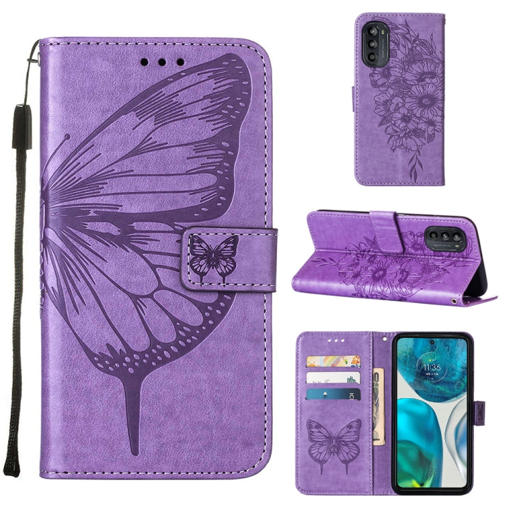 Custodia per telefono in pelle con farfalla goffrata, For Alcatel 1L 2021, For Motorola Moto G 5G 2022, For Motorola Moto G52