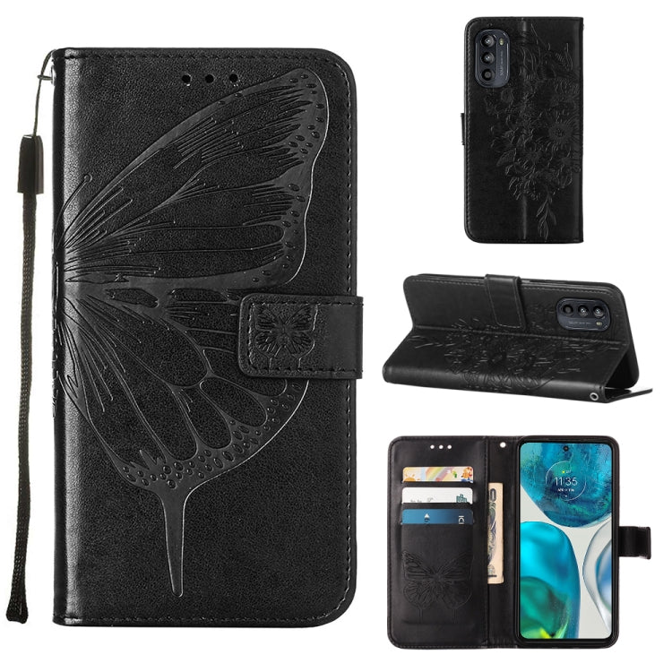 Custodia per telefono in pelle con farfalla goffrata, For Alcatel 1L 2021, For Motorola Moto G 5G 2022, For Motorola Moto G52