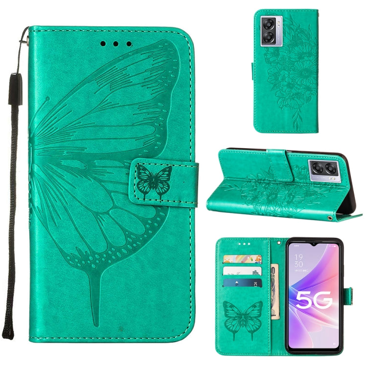 Custodia per telefono in pelle con farfalla goffrata, For OnePlus Nord CE 2 5G, For OPPO A57 5G 2022, For OPPO Realme C31 4G