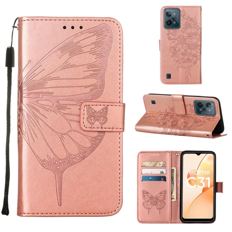 Custodia per telefono in pelle con farfalla goffrata, For OnePlus Nord CE 2 5G, For OPPO A57 5G 2022, For OPPO Realme C31 4G