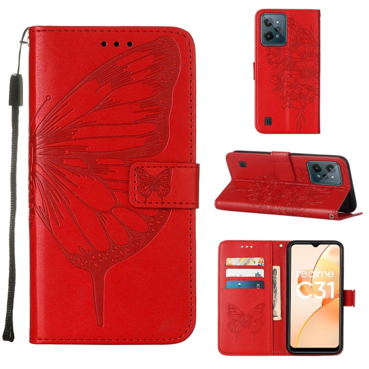 Custodia per telefono in pelle con farfalla goffrata, For OnePlus Nord CE 2 5G, For OPPO A57 5G 2022, For OPPO Realme C31 4G