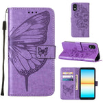 Custodia per telefono in pelle con farfalla goffrata, For Sony Xperia ACE III, For Xiaomi Redmi 10A, For Samsung Galaxy M33 5G