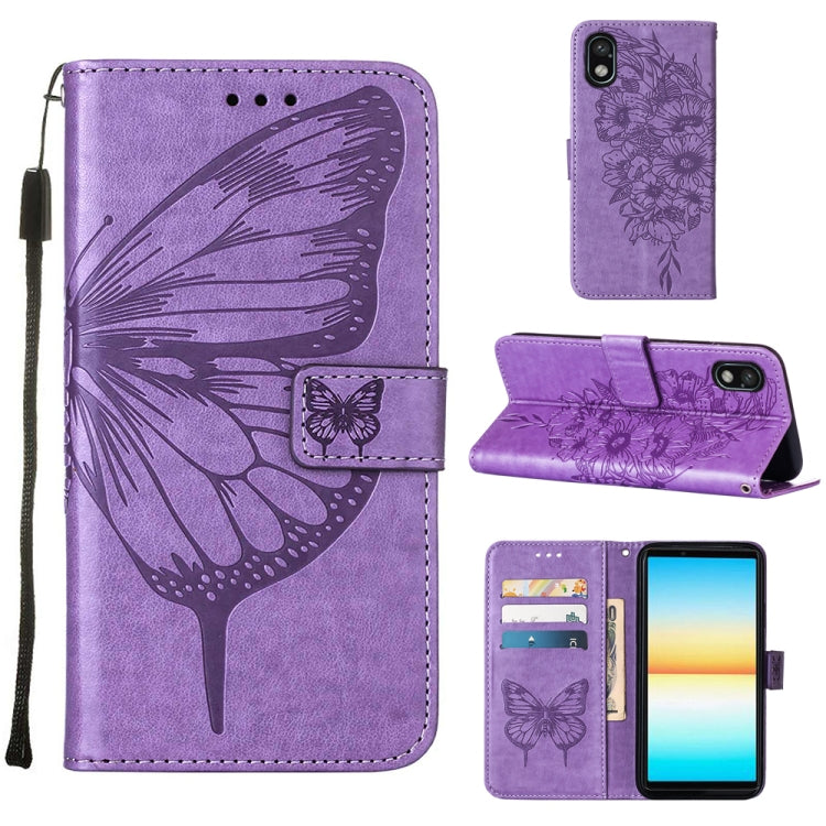Custodia per telefono in pelle con farfalla goffrata, For Sony Xperia ACE III, For Xiaomi Redmi 10A, For Samsung Galaxy M33 5G