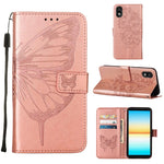 Custodia per telefono in pelle con farfalla goffrata, For Sony Xperia ACE III, For Xiaomi Redmi 10A, For Samsung Galaxy M33 5G
