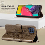 Custodia per telefono in pelle con farfalla goffrata, For Samsung Galaxy M53 5G
