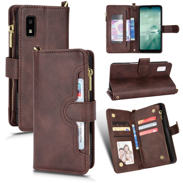 Custodia per telefono in pelle con cerniera texture Litchi, For Sharp Aquos Zero6 / Aquos Air, For Sharp Aquos Wish, For Motorola Moto E40 / E30 / E20, For Motorola Edge X30 / Edge 30 Pro /Edge+ 2020