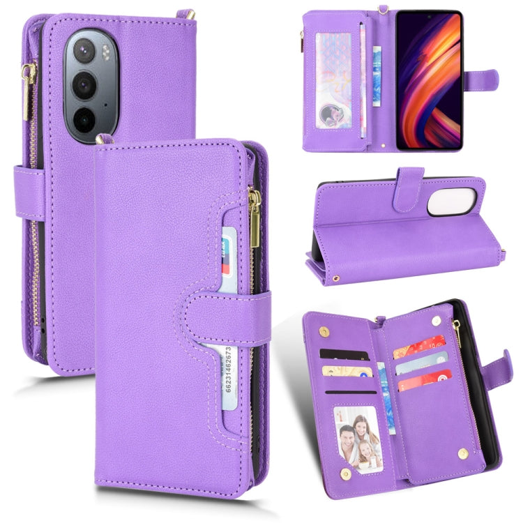 Custodia per telefono in pelle con cerniera texture Litchi, For Sharp Aquos Zero6 / Aquos Air, For Sharp Aquos Wish, For Motorola Moto E40 / E30 / E20, For Motorola Edge X30 / Edge 30 Pro /Edge+ 2020
