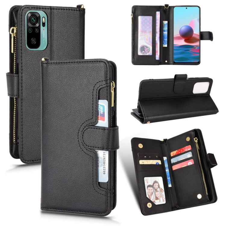 Custodia per telefono in pelle con cerniera texture Litchi, For Alcatel 1S 2021 / 3L 2021, For Xiaomi Redmi Note 10 Pro / 10 Pro Max 4G, For Xiaomi Redmi Note 10 4G / Note 10S, For Nokia XR20