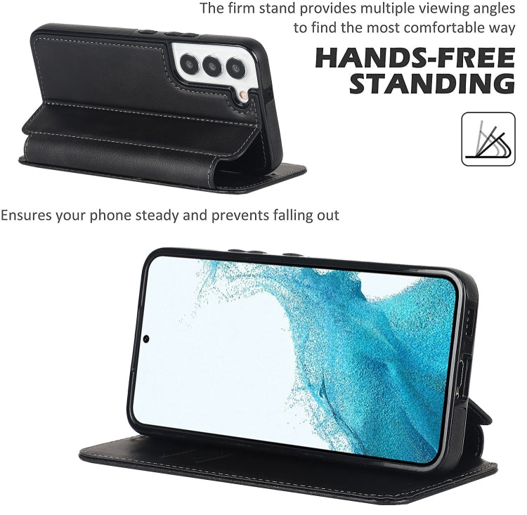 Custodia per telefono in pelle con ventosa magnetica Knight, For Samsung Galaxy S22 5G, For Samsung Galaxy S22+ 5G, For Samsung Galaxy S22 Ultra 5G, For Samsung Galaxy S21 5G