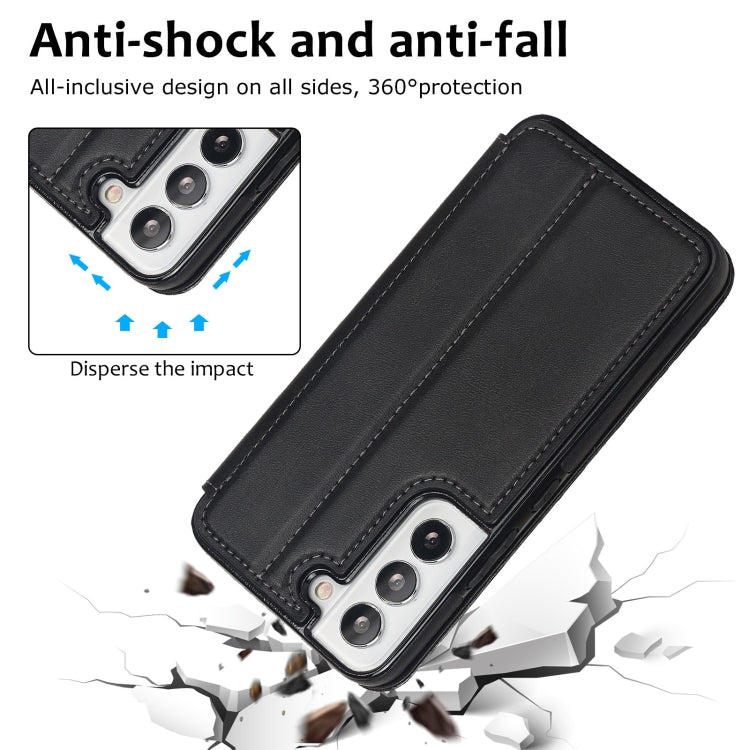 Custodia per telefono in pelle con ventosa magnetica Knight, For Samsung Galaxy S22 5G, For Samsung Galaxy S22+ 5G, For Samsung Galaxy S22 Ultra 5G, For Samsung Galaxy S21 5G