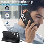 Custodia per telefono in pelle con ventosa magnetica Knight, For Samsung Galaxy S22 5G, For Samsung Galaxy S22+ 5G, For Samsung Galaxy S22 Ultra 5G, For Samsung Galaxy S21 5G