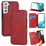 Custodia per telefono in pelle con ventosa magnetica Knight, For Samsung Galaxy S22 5G, For Samsung Galaxy S22+ 5G, For Samsung Galaxy S22 Ultra 5G, For Samsung Galaxy S21 5G
