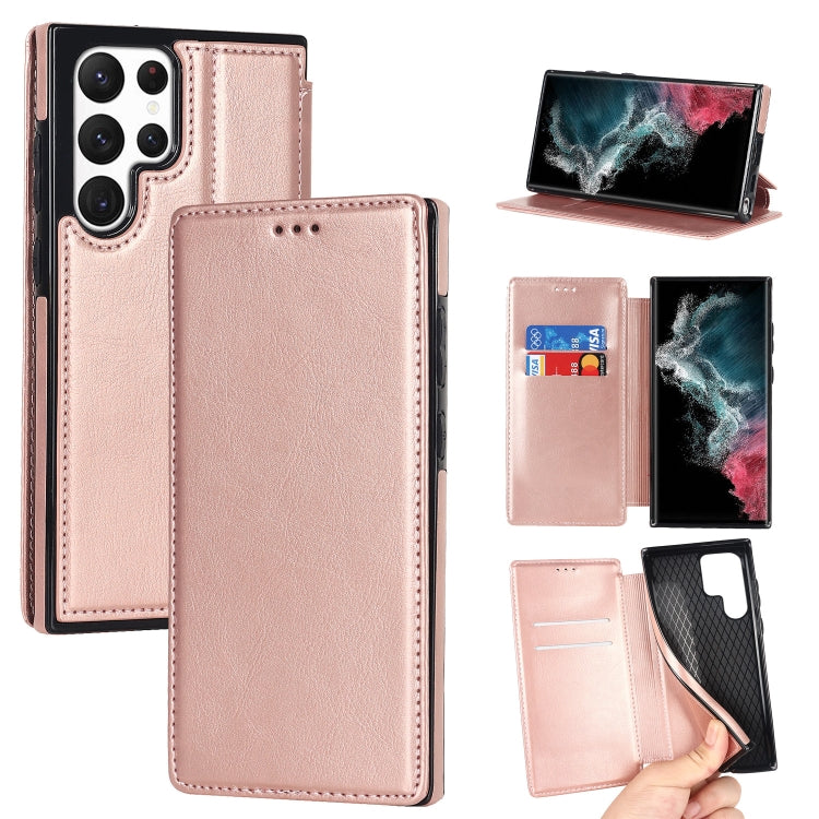 Custodia per telefono in pelle con ventosa magnetica Knight, For Samsung Galaxy S22 5G, For Samsung Galaxy S22+ 5G, For Samsung Galaxy S22 Ultra 5G, For Samsung Galaxy S21 5G