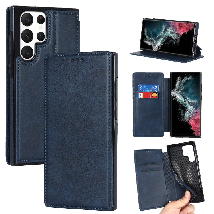 Custodia per telefono in pelle con ventosa magnetica Knight, For Samsung Galaxy S22 5G, For Samsung Galaxy S22+ 5G, For Samsung Galaxy S22 Ultra 5G, For Samsung Galaxy S21 5G
