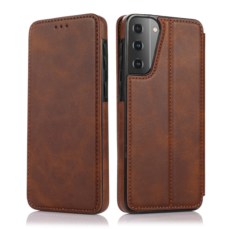 Custodia per telefono in pelle con ventosa magnetica Knight, For Samsung Galaxy S22 5G, For Samsung Galaxy S22+ 5G, For Samsung Galaxy S22 Ultra 5G, For Samsung Galaxy S21 5G