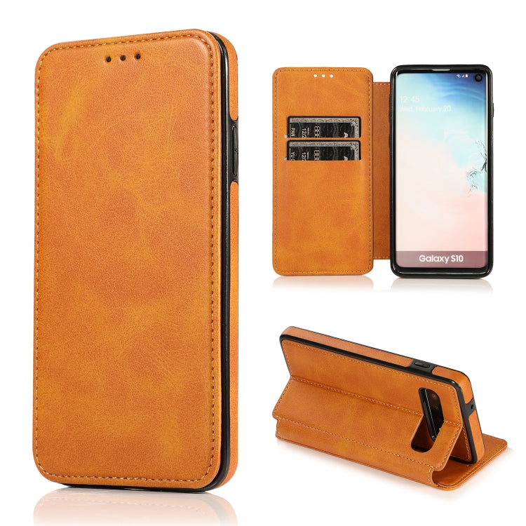 Custodia per telefono in pelle con ventosa magnetica Knight, For Samsung Galaxy S20 Ultra, For Samsung Galaxy S10, For Samsung Galaxy S10+, For Samsung Galaxy S10e