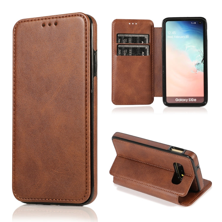 Custodia per telefono in pelle con ventosa magnetica Knight, For Samsung Galaxy S20 Ultra, For Samsung Galaxy S10, For Samsung Galaxy S10+, For Samsung Galaxy S10e