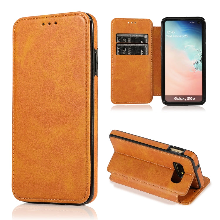 Custodia per telefono in pelle con ventosa magnetica Knight, For Samsung Galaxy S20 Ultra, For Samsung Galaxy S10, For Samsung Galaxy S10+, For Samsung Galaxy S10e