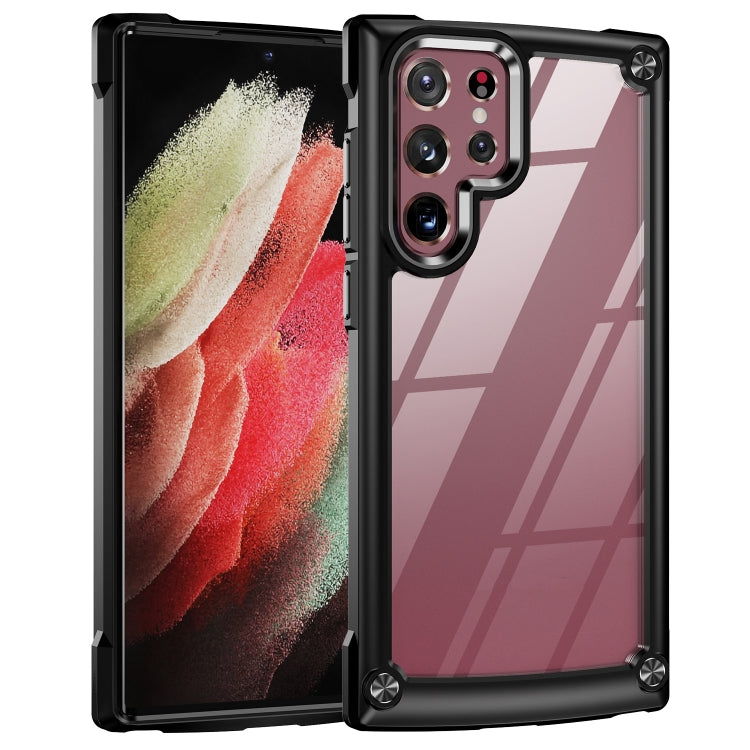 Custodia per telefono con protezione dell'obiettivo in TPU + PC, For Samsung Galaxy S22 Ultra 5G