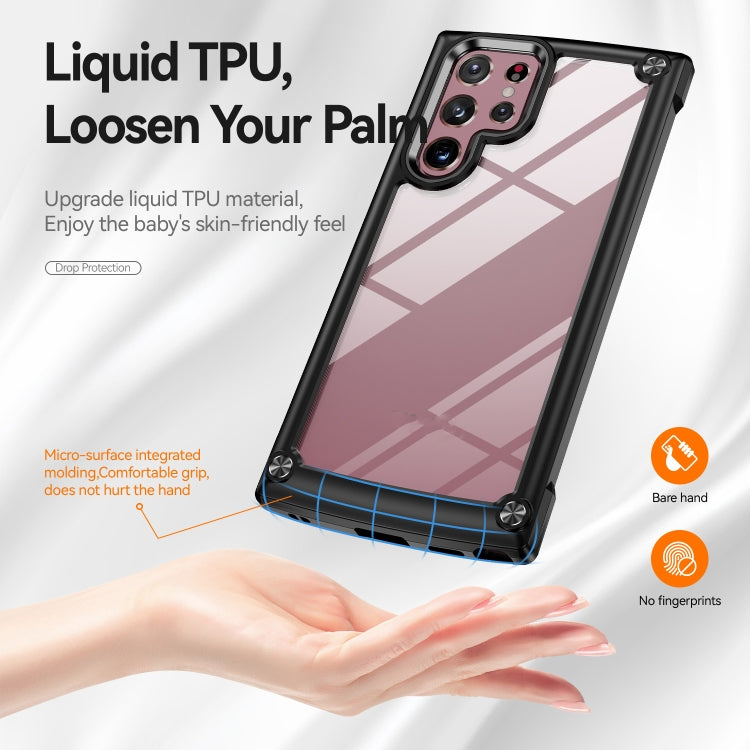 Custodia per telefono con protezione dell'obiettivo in TPU + PC, For Samsung Galaxy S22 Ultra 5G