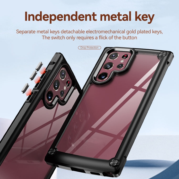 Custodia per telefono con protezione dell'obiettivo in TPU + PC, For Samsung Galaxy S22 Ultra 5G