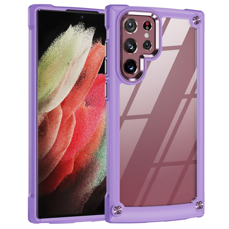 Custodia per telefono con protezione dell'obiettivo in TPU + PC, For Samsung Galaxy S22 Ultra 5G