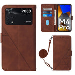 Custodia per cellulare in pelle con flip in rilievo 3D a tracolla, For OPPO Reno7 4G/F21 Pro, For Xiaomi Poco M4 Pro 4G, For Xiaomi Poco X4 Pro 5G, For Sony Xperia 1 IV