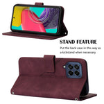 Custodia per cellulare in pelle con flip in rilievo 3D a tracolla, For Samsung Galaxy M53 5G