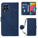 Custodia per cellulare in pelle con flip in rilievo 3D a tracolla, For Samsung Galaxy M53 5G