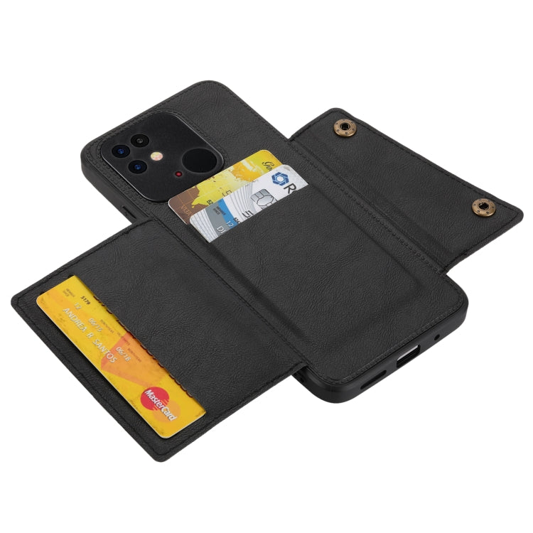 Custodia per telefono magnetica antiurto in PU + TPU con doppia fibbia, For Xiaomi Redmi 10C, For Xiaomi Redmi Note 11 5G Chinese, For Xiaomi Redmi Note 11E, For Xiaomi Redmi 10