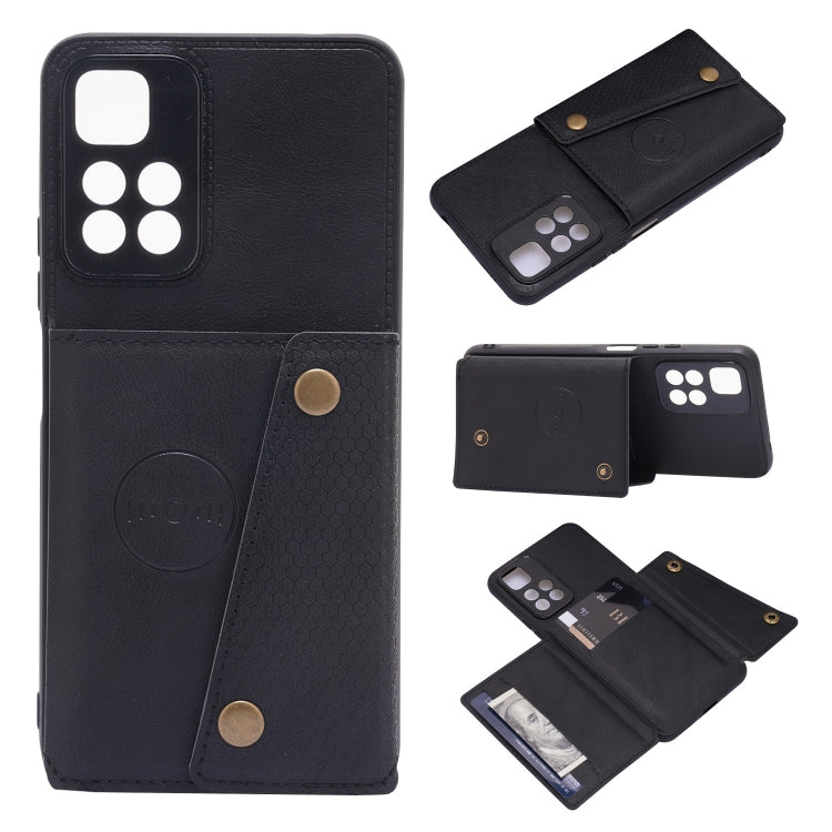Custodia per telefono magnetica antiurto in PU + TPU con doppia fibbia, For Xiaomi Redmi 10C, For Xiaomi Redmi Note 11 5G Chinese, For Xiaomi Redmi Note 11E, For Xiaomi Redmi 10