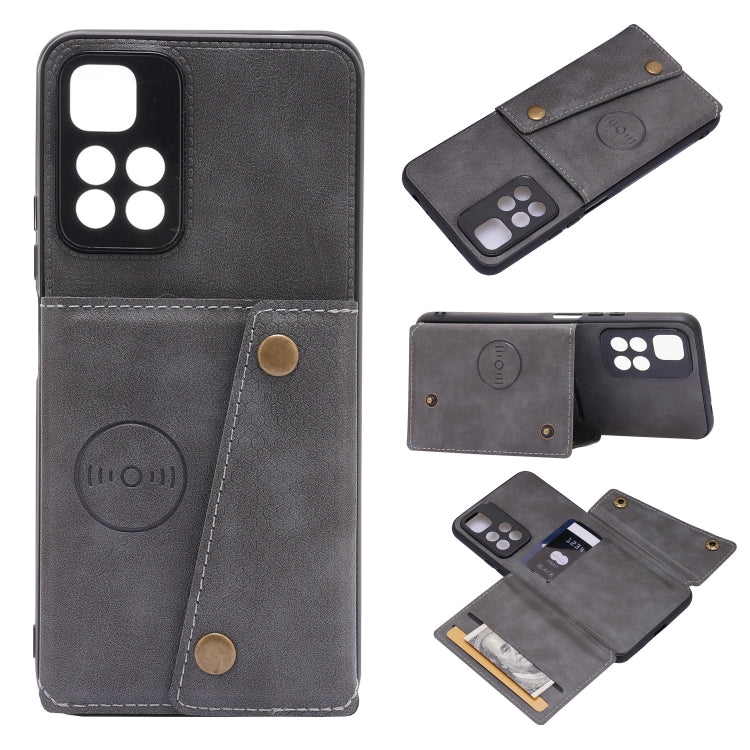 Custodia per telefono magnetica antiurto in PU + TPU con doppia fibbia, For Xiaomi Redmi 10C, For Xiaomi Redmi Note 11 5G Chinese, For Xiaomi Redmi Note 11E, For Xiaomi Redmi 10