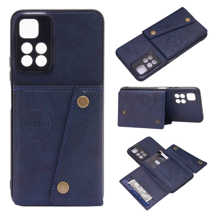 Custodia per telefono magnetica antiurto in PU + TPU con doppia fibbia, For Xiaomi Redmi 10C, For Xiaomi Redmi Note 11 5G Chinese, For Xiaomi Redmi Note 11E, For Xiaomi Redmi 10