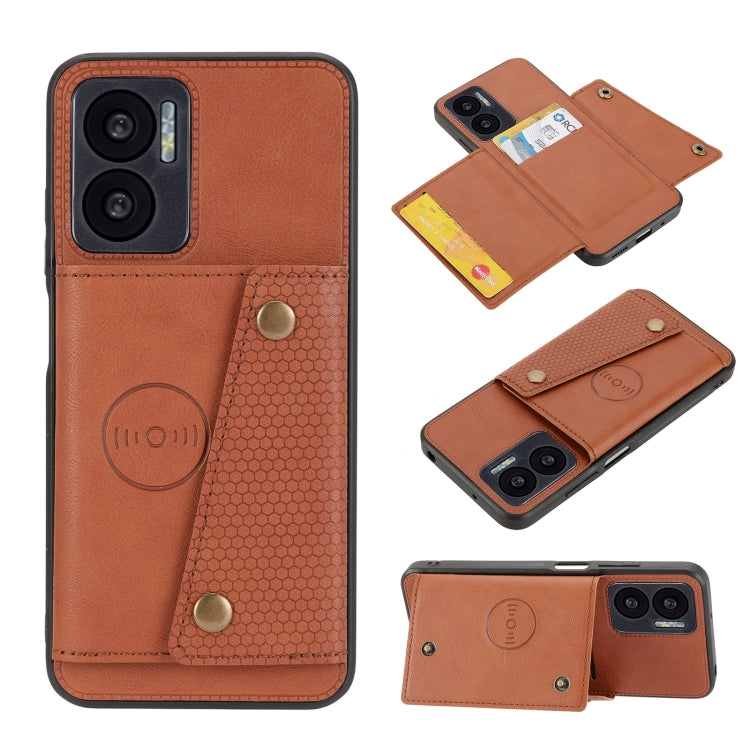 Custodia per telefono magnetica antiurto in PU + TPU con doppia fibbia, For Xiaomi Redmi 10C, For Xiaomi Redmi Note 11 5G Chinese, For Xiaomi Redmi Note 11E, For Xiaomi Redmi 10