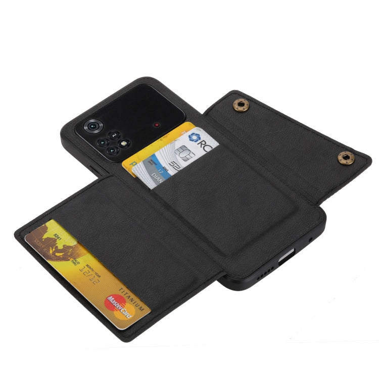 Custodia per telefono magnetica antiurto in PU + TPU con doppia fibbia, For Xiaomi Poco M4 Pro 4G, For Xiaomi Poco X4 Pro, For Xiaomi 12, For Xiaomi 12 Pro