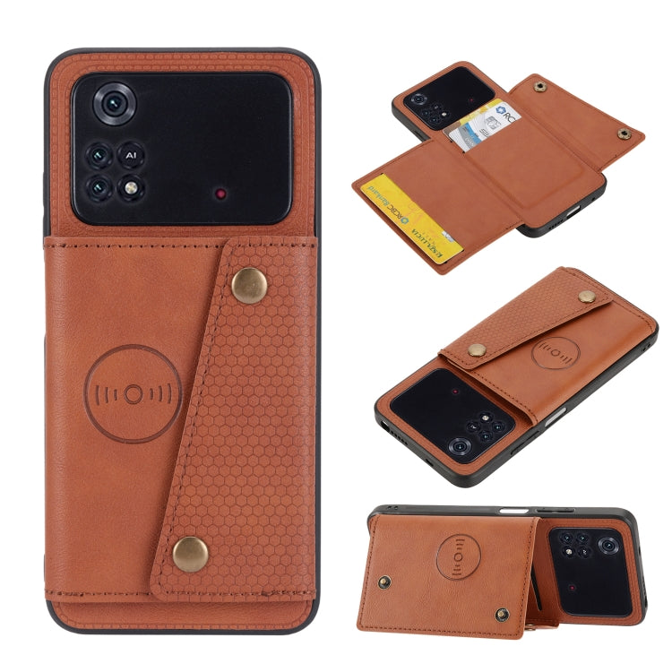 Custodia per telefono magnetica antiurto in PU + TPU con doppia fibbia, For Xiaomi Poco M4 Pro 4G, For Xiaomi Poco X4 Pro, For Xiaomi 12, For Xiaomi 12 Pro