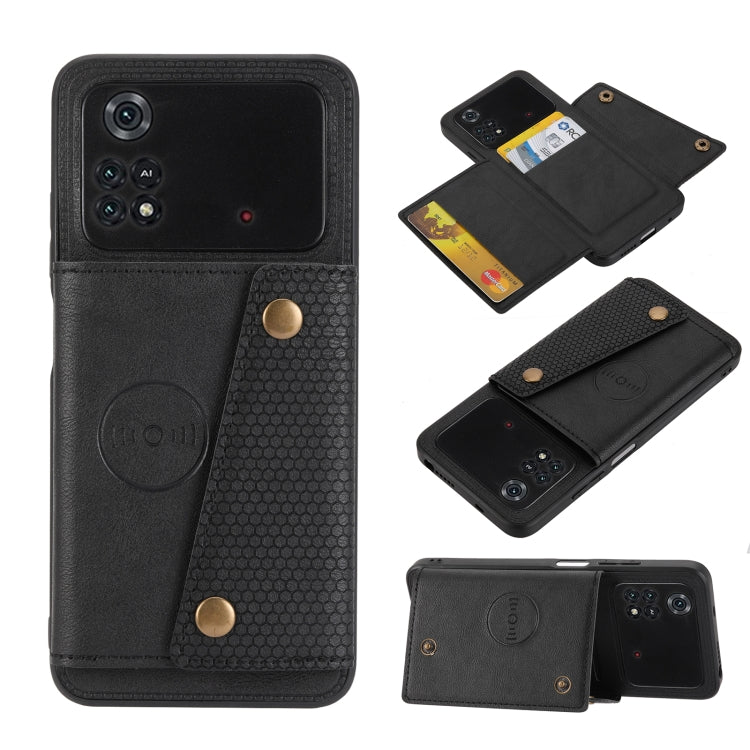 Custodia per telefono magnetica antiurto in PU + TPU con doppia fibbia, For Xiaomi Poco M4 Pro 4G, For Xiaomi Poco X4 Pro, For Xiaomi 12, For Xiaomi 12 Pro