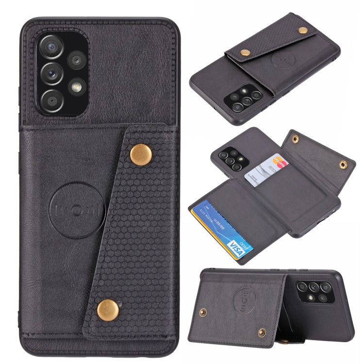 Custodia per telefono magnetica antiurto in PU + TPU con doppia fibbia, For Samsung Galaxy A23 165mm, For Samsung Galaxy A73 5G