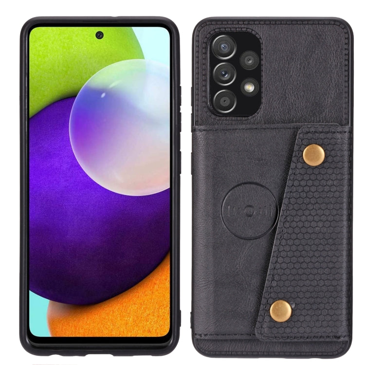 Custodia per telefono magnetica antiurto in PU + TPU con doppia fibbia, For Samsung Galaxy A23 165mm, For Samsung Galaxy A73 5G