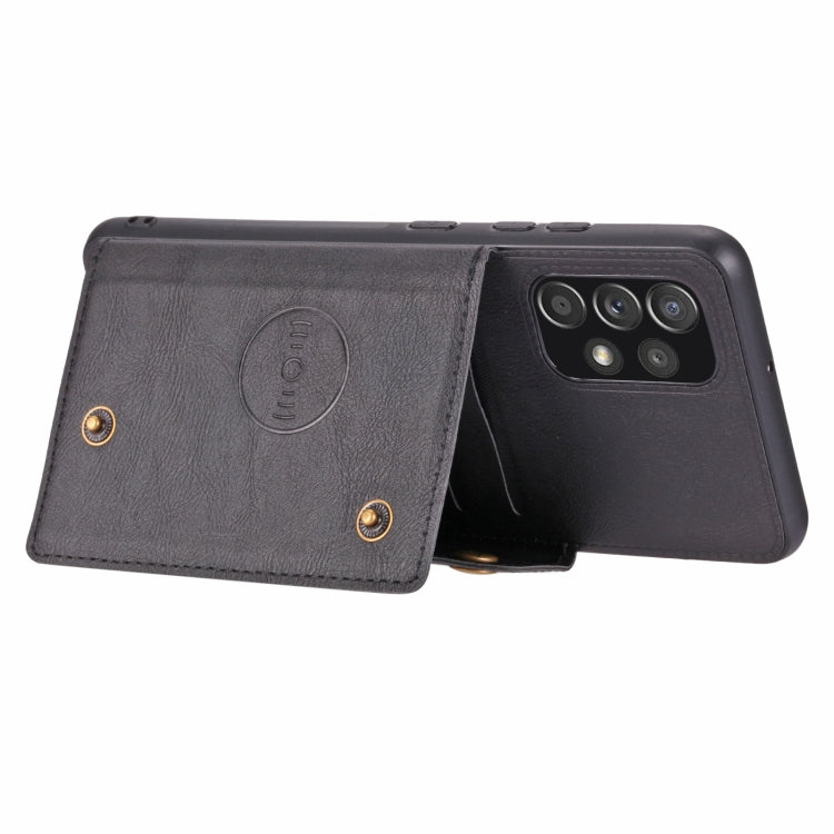 Custodia per telefono magnetica antiurto in PU + TPU con doppia fibbia, For Samsung Galaxy A23 165mm, For Samsung Galaxy A73 5G
